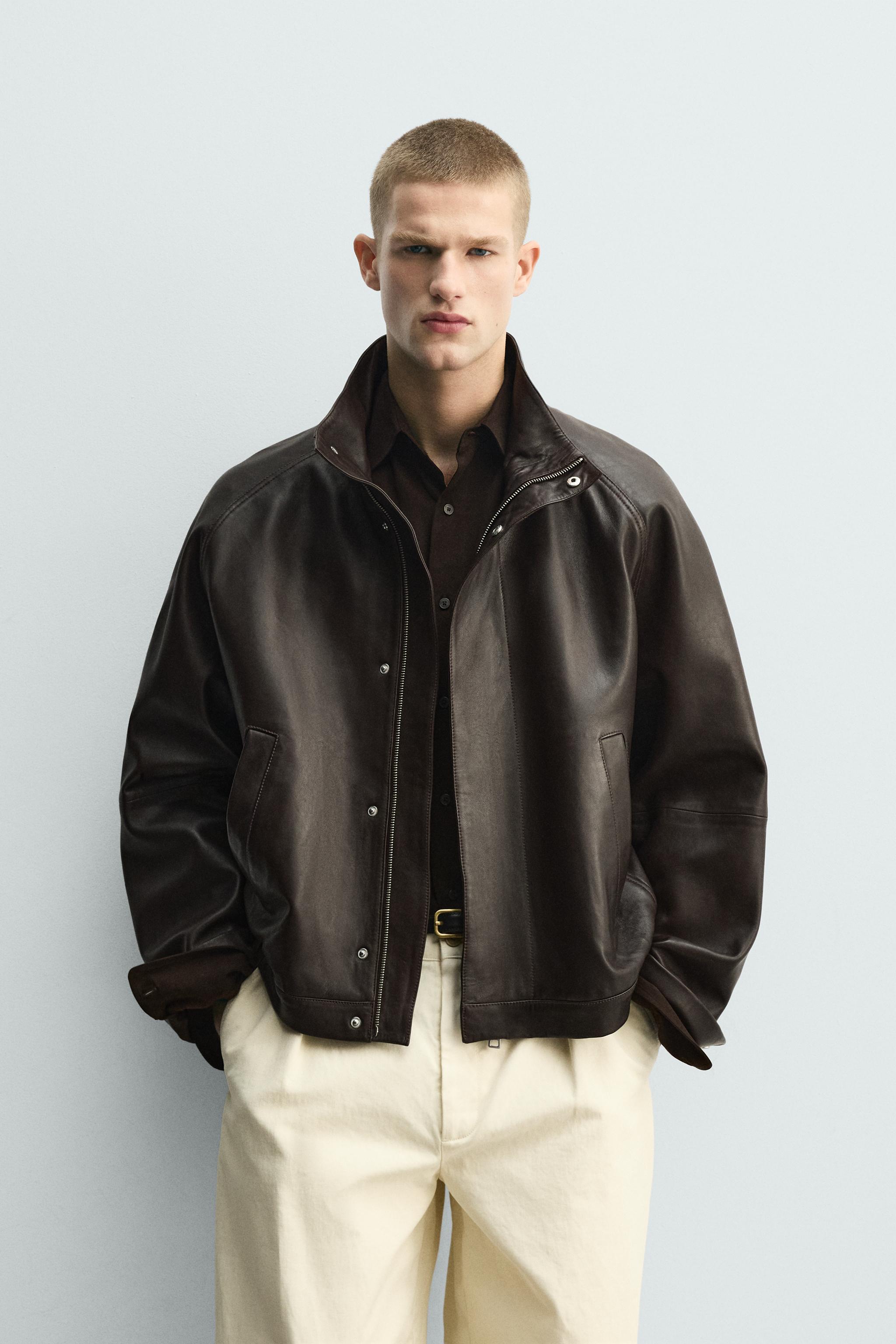 BLOUSON BOMBER EN CUIR